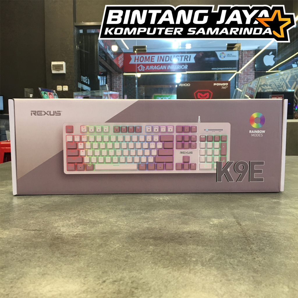 Jual Keyboard Gaming Wired USB REXUS K9E V2 RGB - CoklatPutih | Shopee ...
