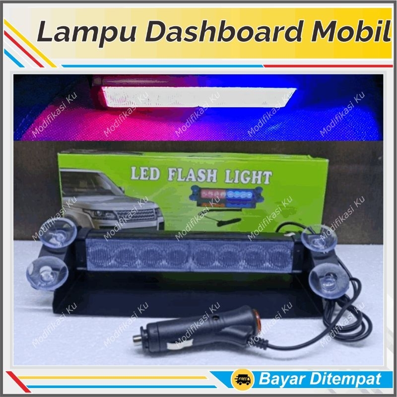 Jual LAMPU LED KEDIP DASHBOARD MOBIL 8 MATA POWER BRIGHT BIRU PATWAL ...