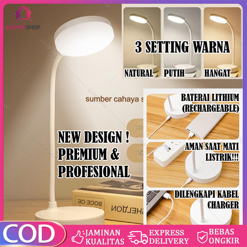 Jual 100% Original Lampu Meja LED Lampu Belajar 3 Warna Lampu Malam