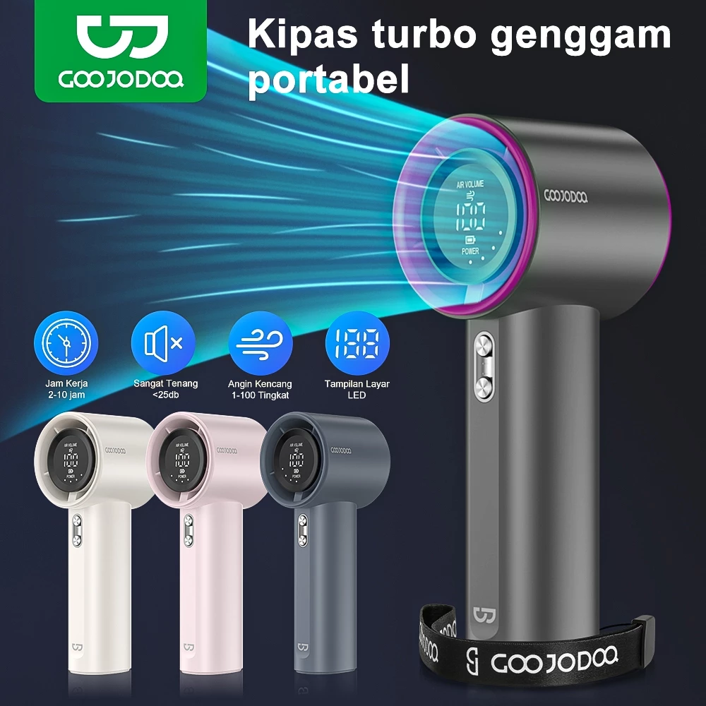 Goojodoq mini kipas strong wind 100 gear wind speed kipas angin digital