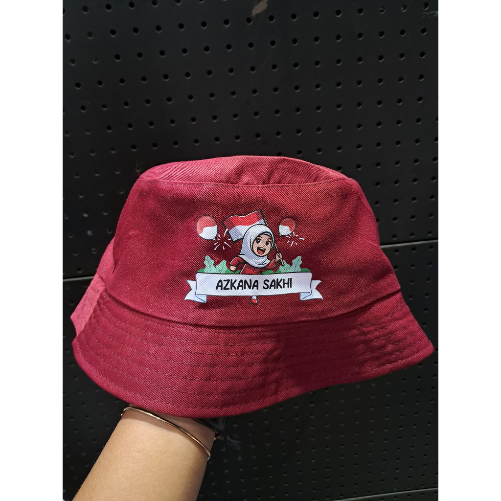 Jual Custom Topi Bucket Hat / Topi Anak Custom TEMA KEMERDEKAAN HUT RI ...