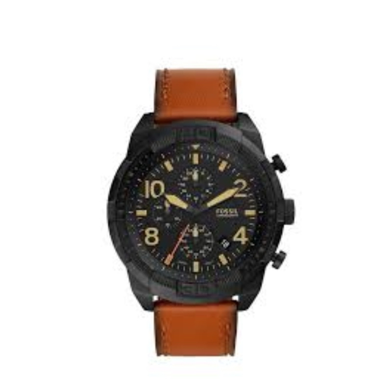 Jual Bronson FS5714 Chronograph Black Dial Brown Leather Strap Man ...