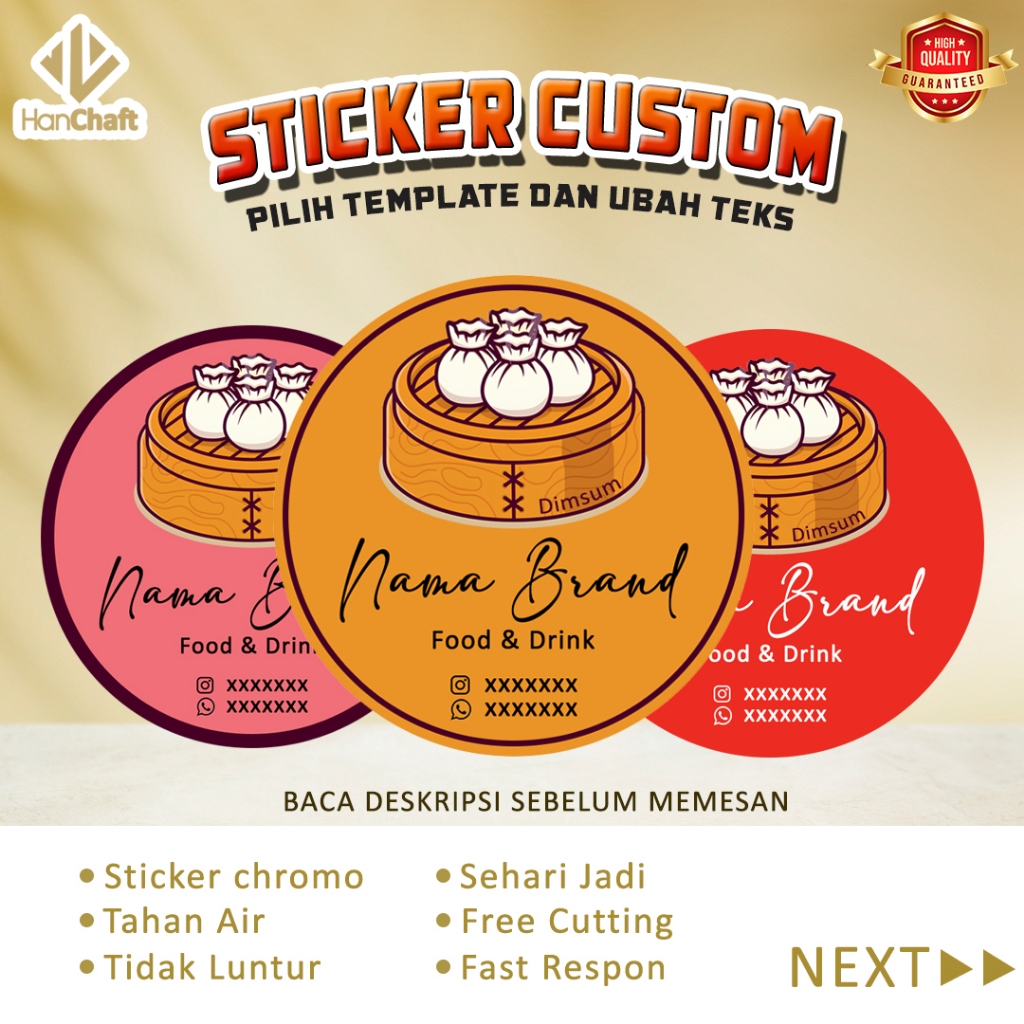 Jual Cetak Sticker Custom Label Dimsum | Shopee Indonesia