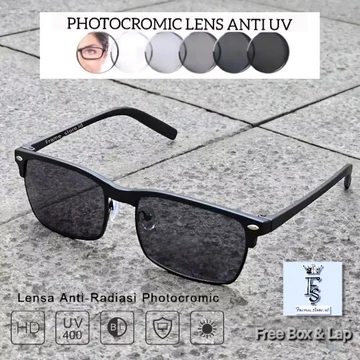 Kacamata Photocromic Lensa Anti Radiasi Blueray Minus Plus Frame EVO Unisex