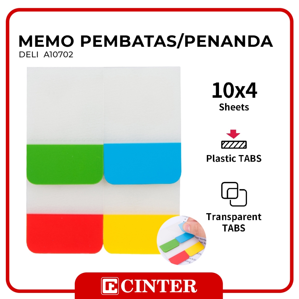 Jual DELI - NOTES TEMPEL / MEMO / STICKY NOTE 38X25MM FILM INDEX 4 ...