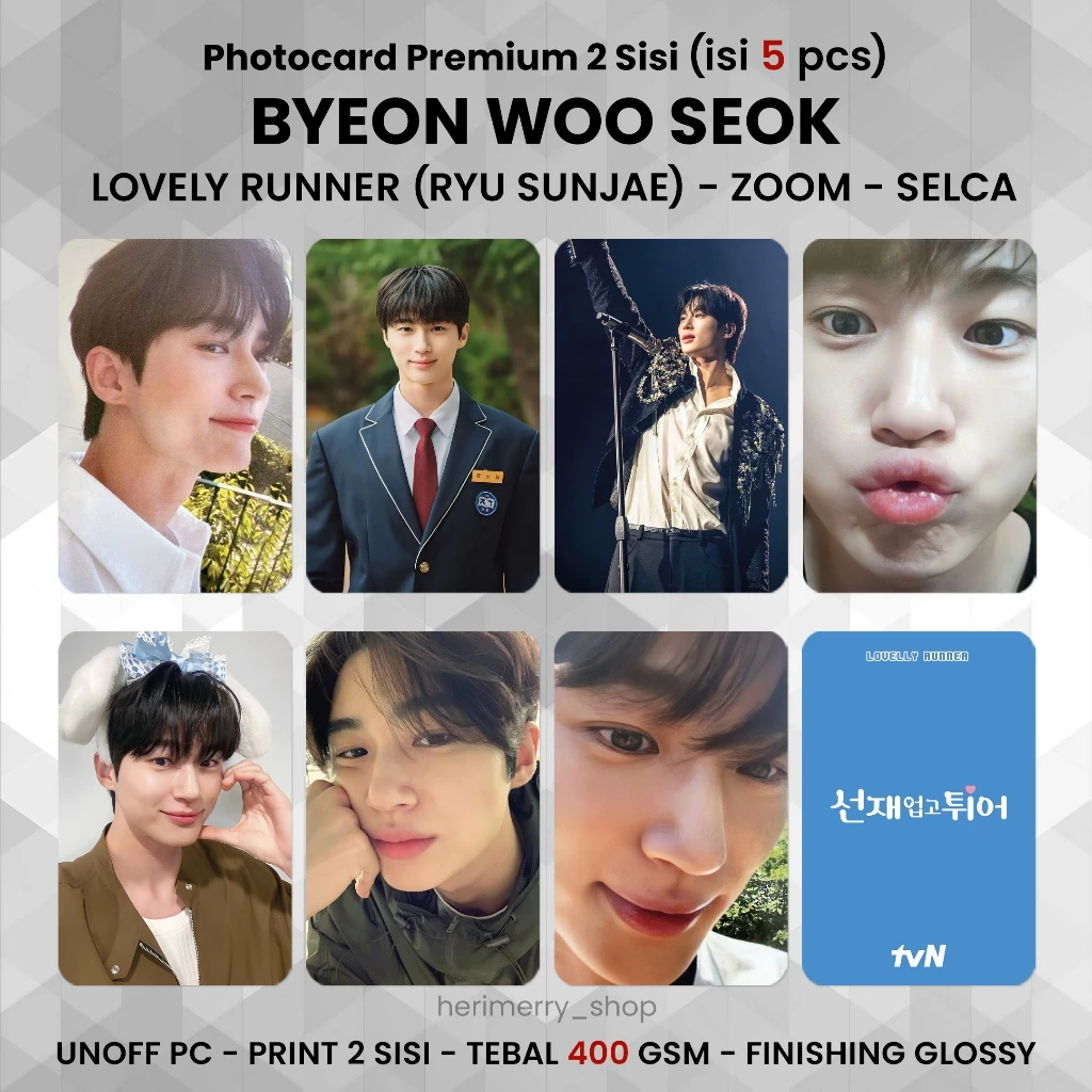 Photocard Byeon Wooseok dan Ryu Sunjae - Kartu Kpop Merch Unofficial Premium 2 Sisi