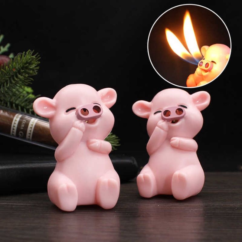 Jual korek api 2 dua model babi korek gas pink unik korek babi pinkisi ...