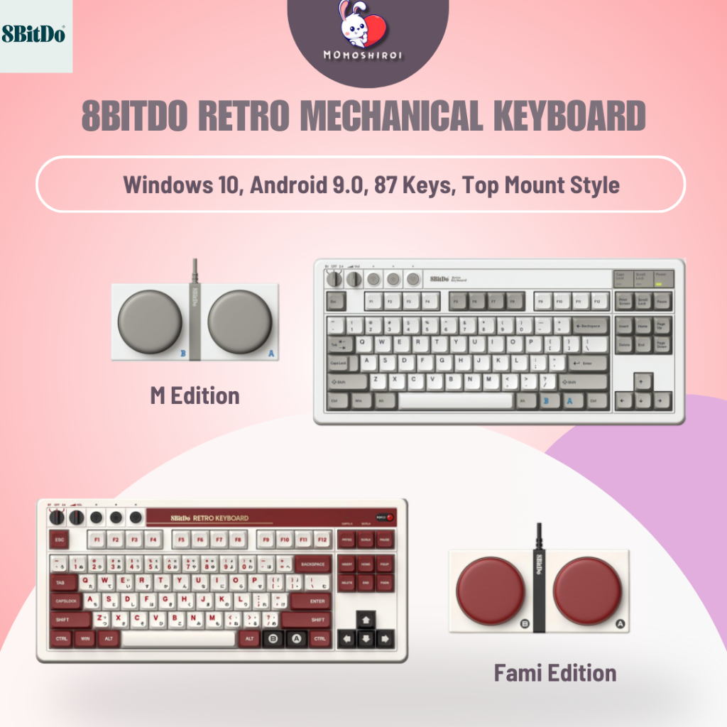 Jual 8BitDo Retro Mechanical Keyboard 2.4G Bluetooth 87 keys USB ...