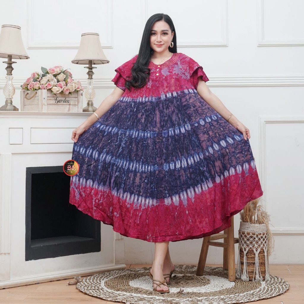 Jual Daster jumbo kekinian model payung pelangi abstrak pakaian ibu ...