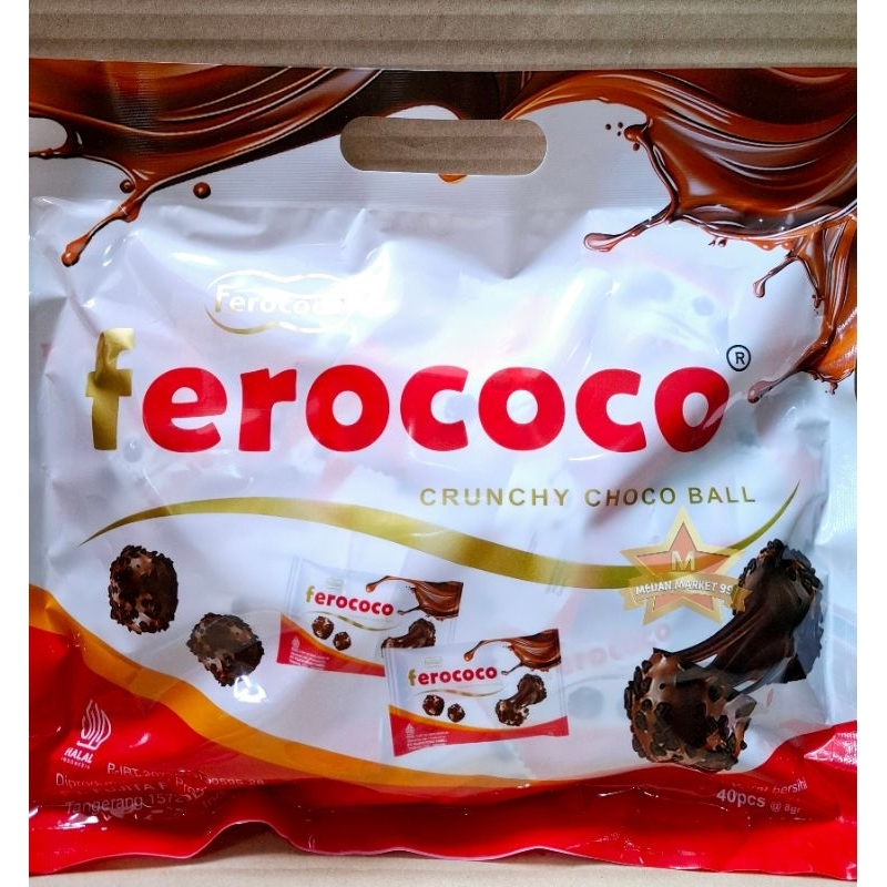 Jual [ HALAL ] FEROCOCO 320gr ISI 40pcs/ CRUNCHY CHOCO BALL/ COKELAT ...