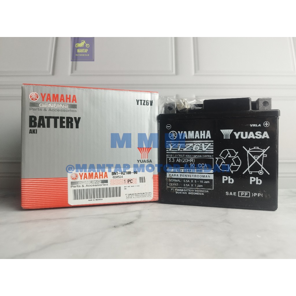 Jual Baterai Aki Kering Yamaha Yuasa YTZ6V Fazzio Nmax New Freego Pnp ...