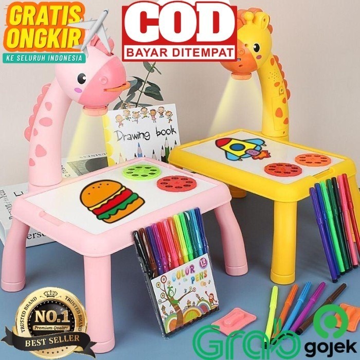 Jual Meja Proyektor Projector Anak Mainan Edukasi Meja Belajar Melukis ...