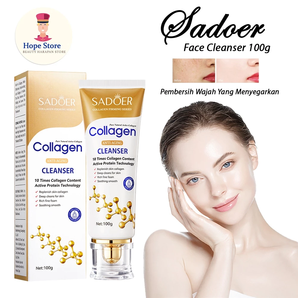 Sabun Cuci Muka Collagen / Sadoer Pembersih Wajah Kolagen Pembersih Wajah Pelembab Pengencang 100g | AutoStock