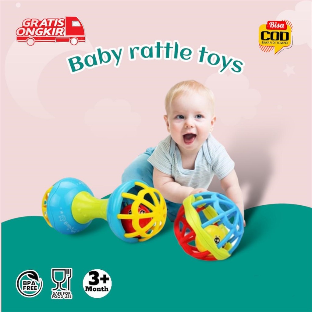 Jual Mainan Anak Kerincingan / Baby Teether Rattle / mainan gigitan ...