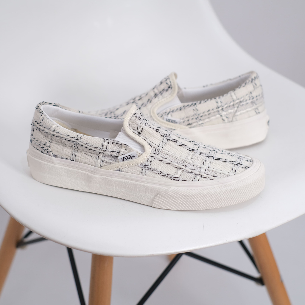 Vans tweed slip on sales