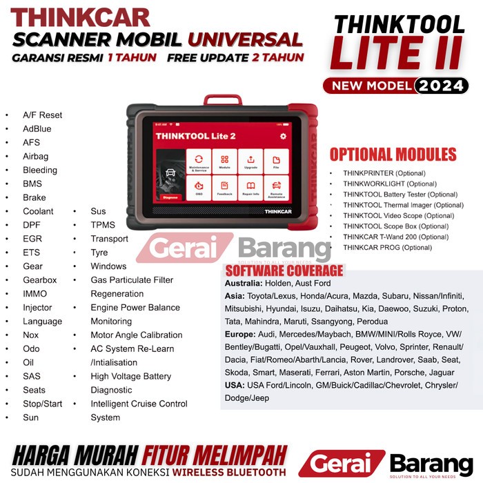 Jual SCANNER THINKCAR THINKTOOL LITE 2 Scanner Mobil Universal Koneksi ...