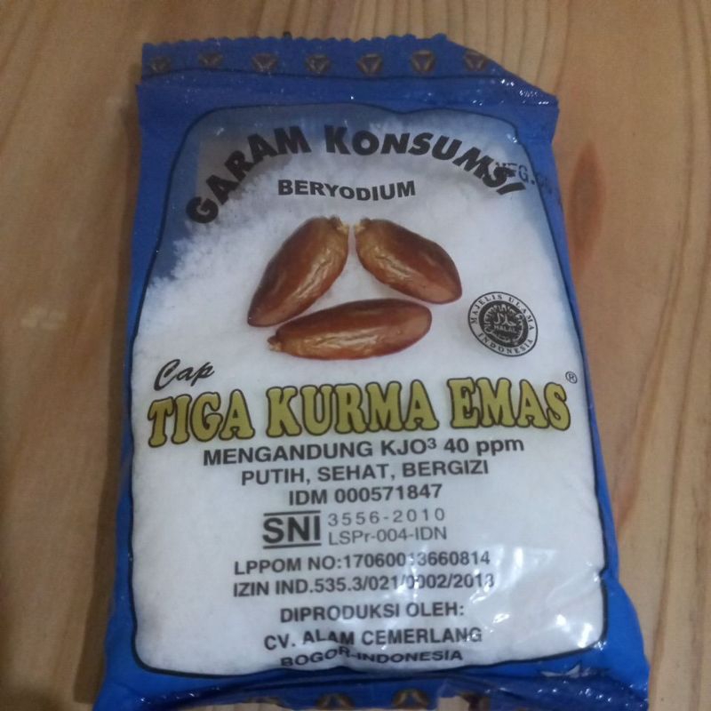 Jual Garam Dapur Cap Tiga Kurma Emas 65 Gram || Garam Konsumsi ...