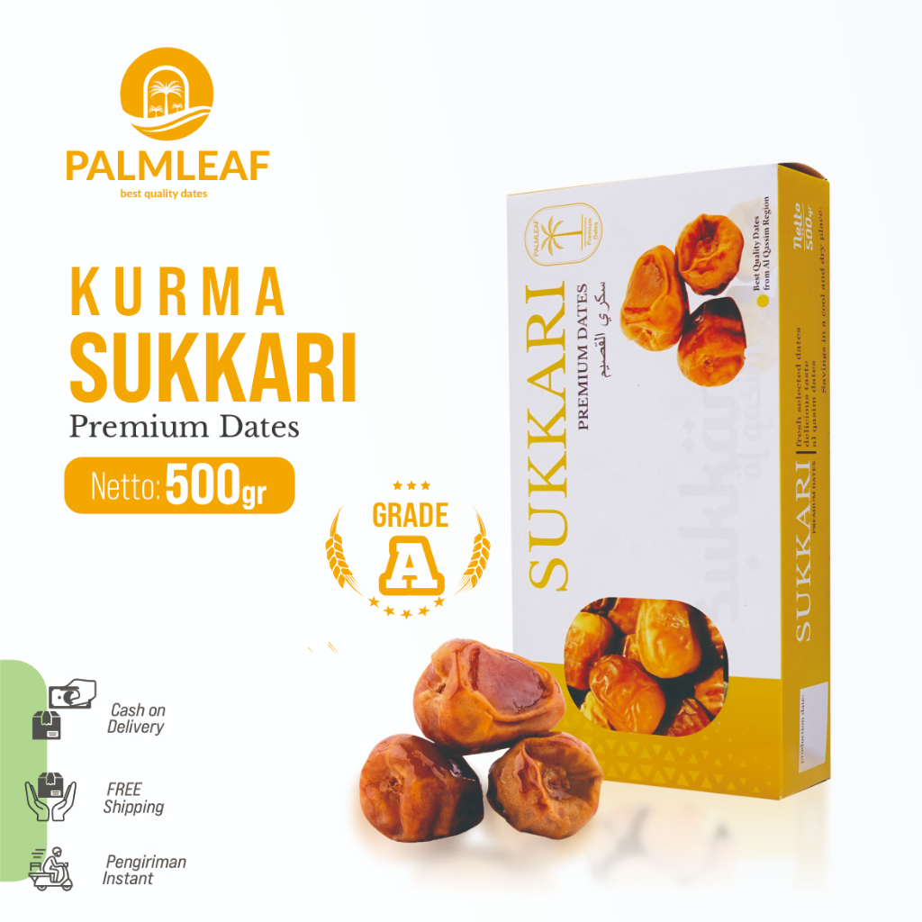 Jual Palm Leaf Kurma Sukkari Raja Basah Lembut Manis Premium Palm Leaf ...