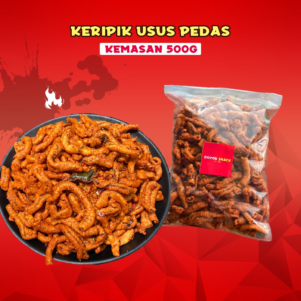 Jual 500G Keripik Usus Ayam Pedas Extra Daun Jeruk Original Asin cap ...