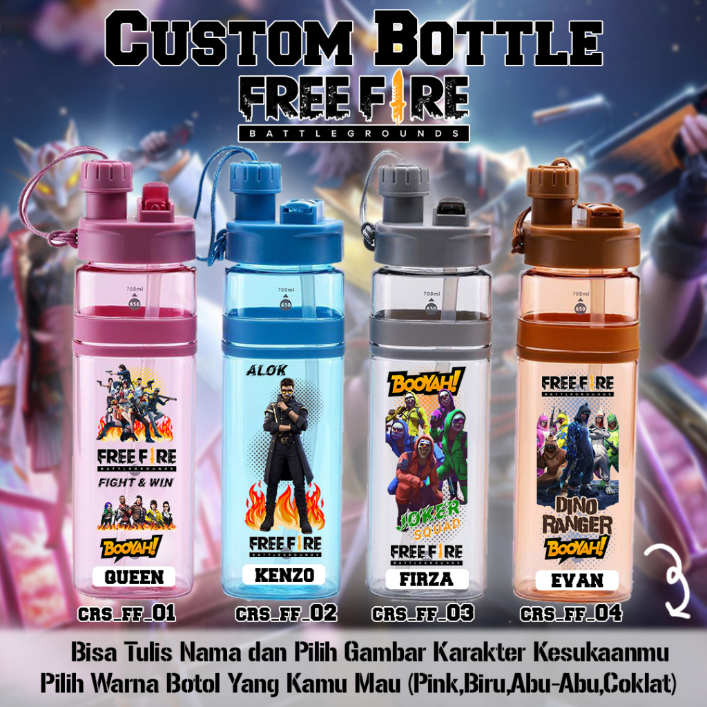 Jual BOTOL MINUM CUSTOM - Botol 2 In 1 - Teguk & Sedot - DESAIN GAME ...