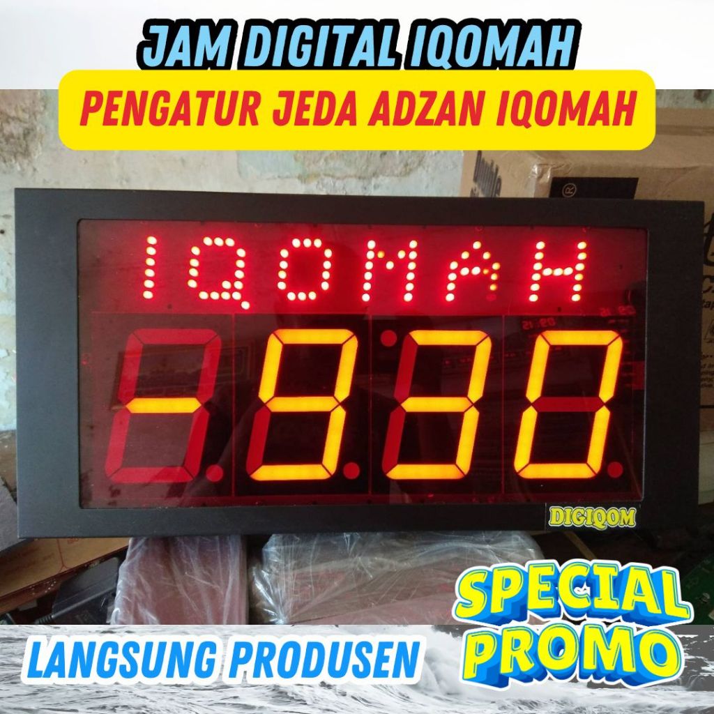 Jual timer iqomah kecil | jam iqomah digital led manual counter running ...