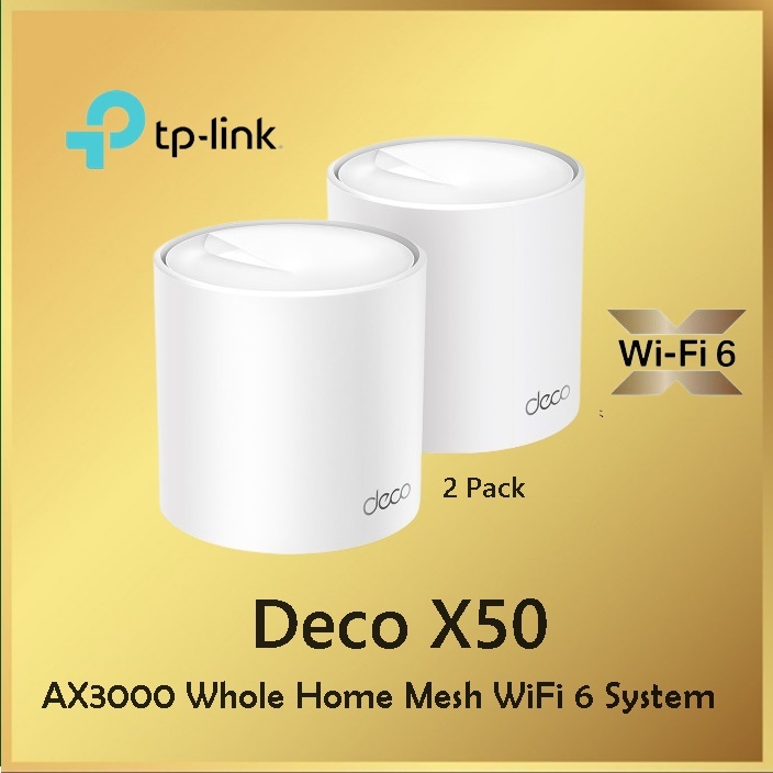 Jual TP-Link Deco X50 ( 2 Pack ) AX3000 Whole Home Mesh WiFi Jual TP-Link Deco X50 ( 2 Pack ) AX3000 Whole Home Mesh WiFi