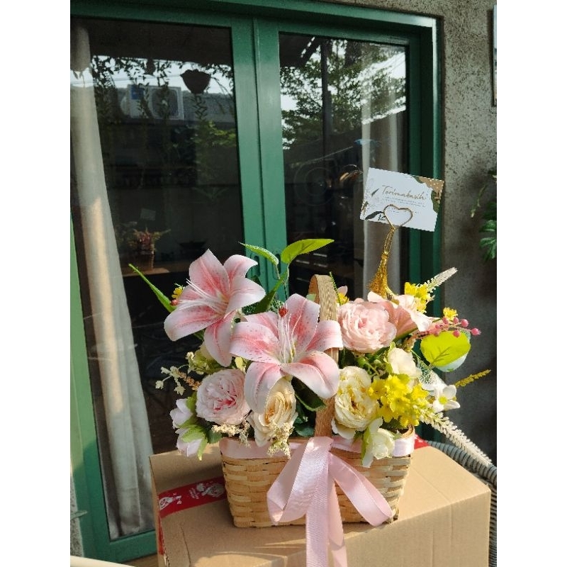 Jual BIANCA BAMBOO BAMBO FLOWER BASKET BUNGA BUKET ARTIFICIAL PAPER ...