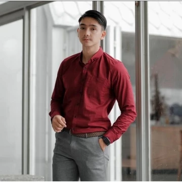 Kemeja Polos Pria Dewasa Lengan Panjang Warna Sage Kemeja Pria Polos Premium