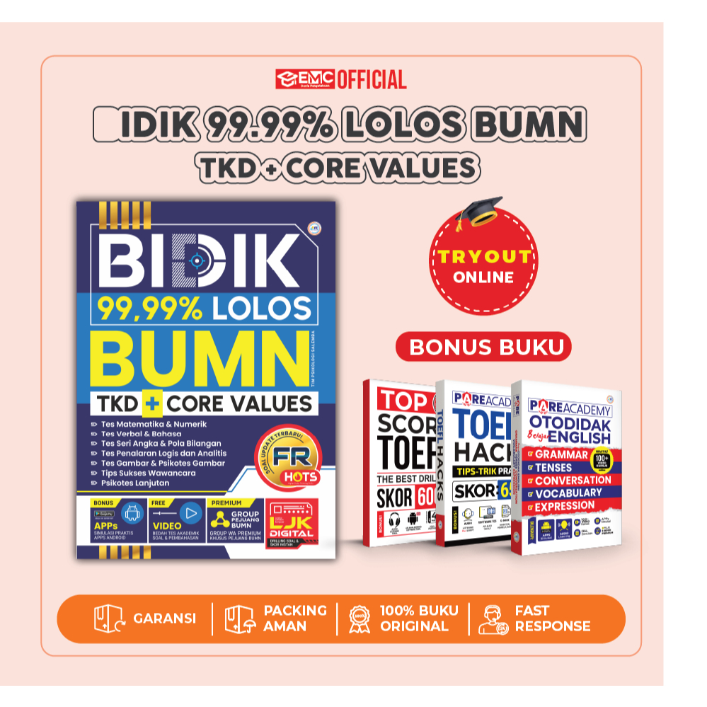 Jual BUKU BUMN BIDIK 99,99% LOLOS BUMN TKD + CORE VALUES | Shopee Indonesia