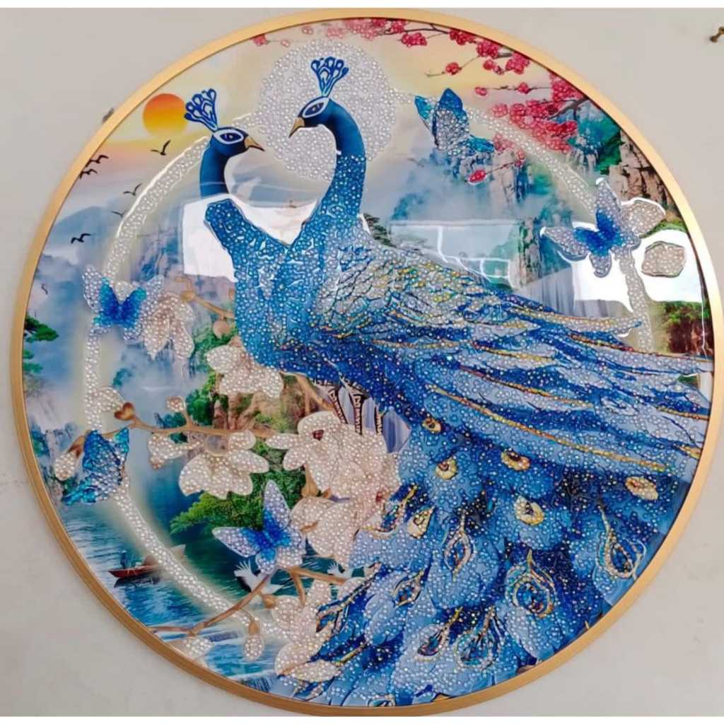 Jual Lukisan Dinding Diamond Crystal Painting 5D Bentuk Bulat Frame ...