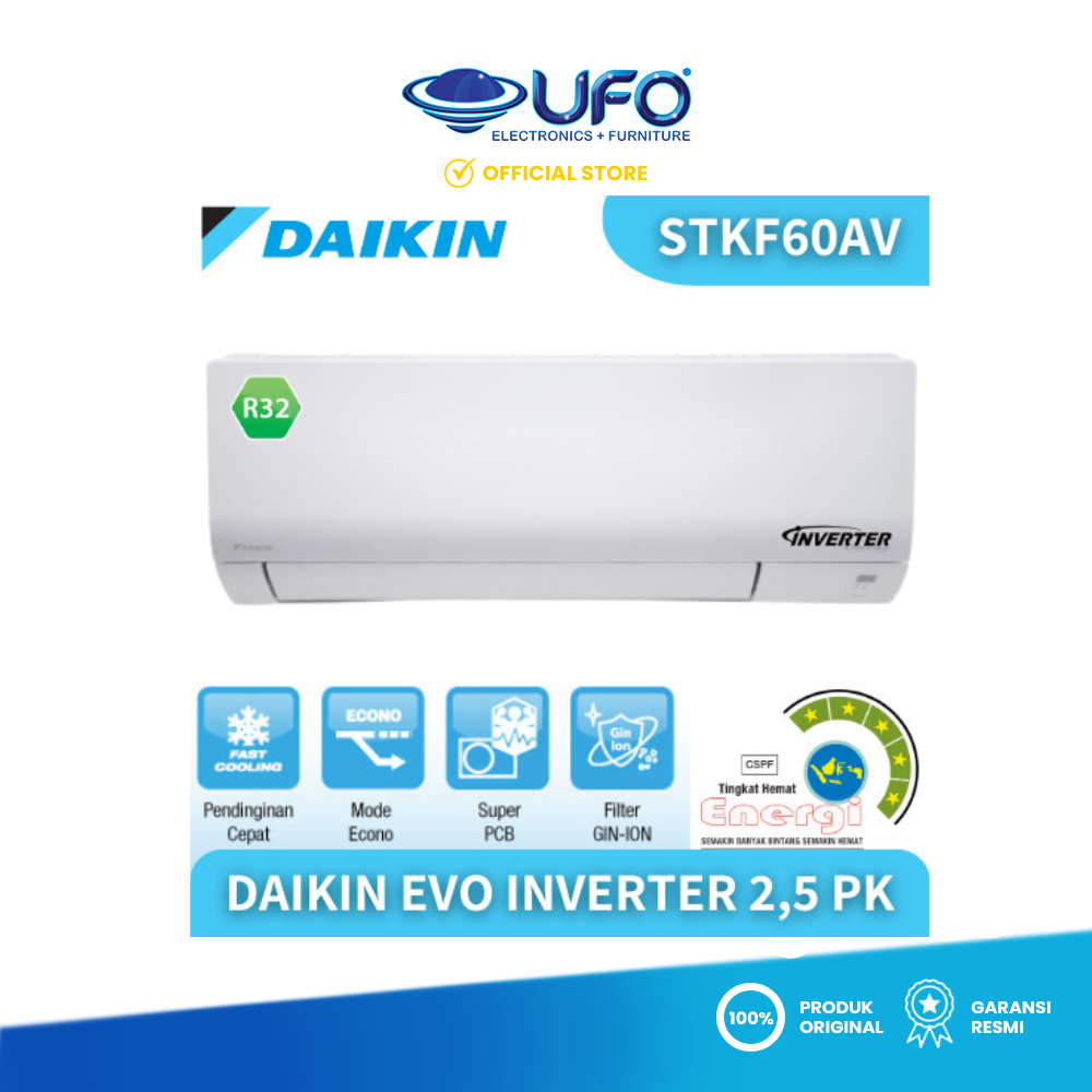 Jual AC DAIKIN INVERTER 2,5 PK - STKF60AV EVO INVERTER R32 | Shopee ...