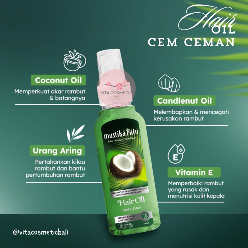 Jual Mustika Ratu Minyak Rambut Cemceman 75ml 175ml / cem ceman Minyak ...