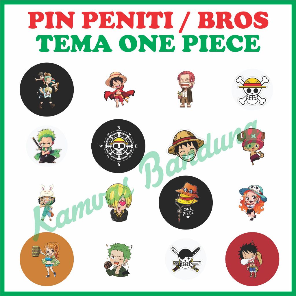 Jual Pin/ Bros Tema ONE PIECE, Button Mini Aesthetic lucu anime bisa ...