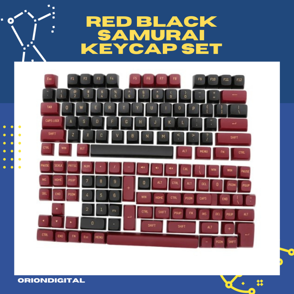 Jual Red Black accent GMK Samurai Clone PBT Keycap Keycaps CSA Cherry ...