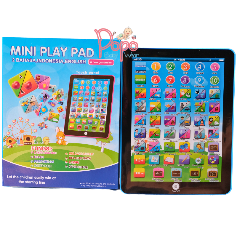 Jual MAINAN EDUKASI ANAK TAB/PAD PENCET SUARA 2 BAHASA (MINI TAB ...