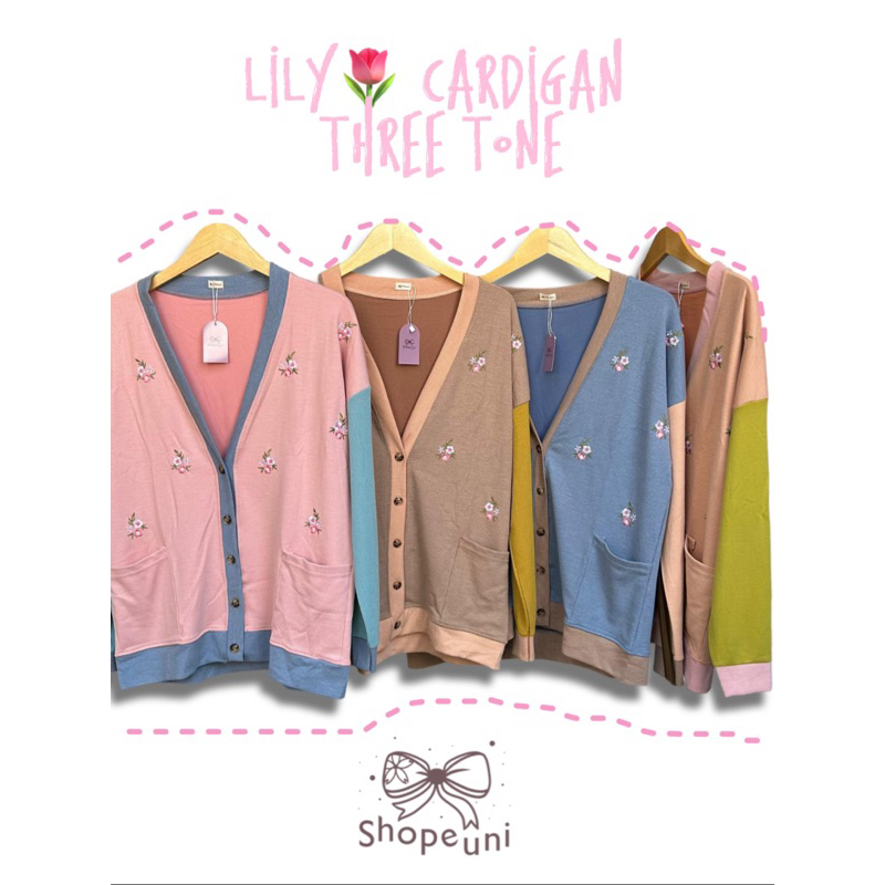 Jual Lily Cardigan Three Tone / BW-00003 | Shopee Indonesia
