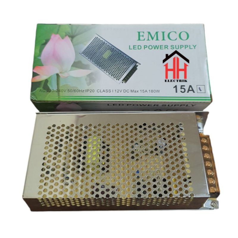 Jual EMICO POWER SUPPLY 15A TRAFO / TRAVO / ADAPTOR LED STRIP 12V 15 ...