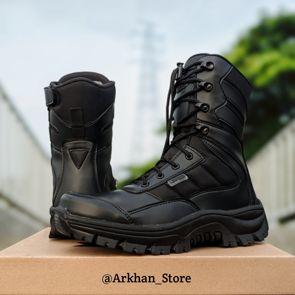 Sepatu PDL TNI POLRI Tactical Safety Boots Pria Hitam Satpam Security  Original Caanggo