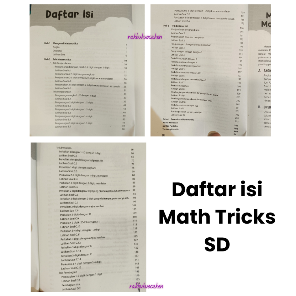 Jual Buku Penunjang Pembelajaran Matematika Anak SD SMP Math Tricks SD ...