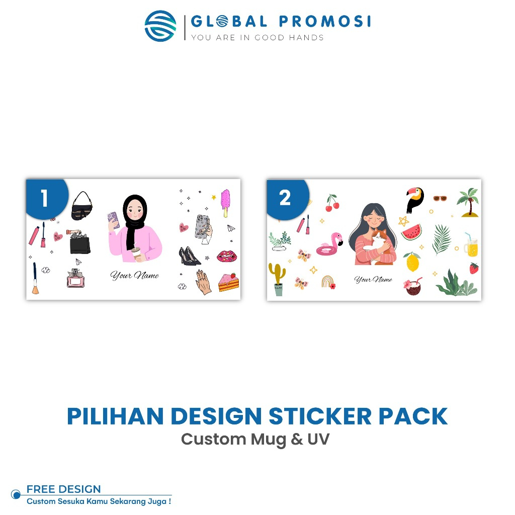 Jual Pilihan Desain Tema Sticker packUntuk Custom MUG Dan Tumbler ...