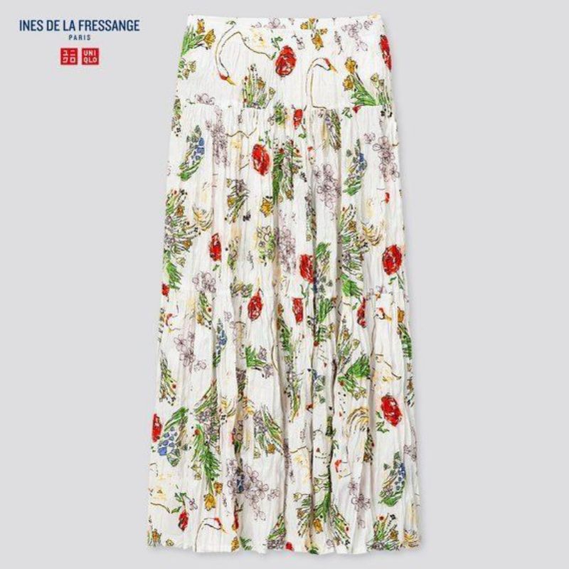 Jual Preloved Rok Flower by Uniqlo Ines de la Fresange | Shopee Indonesia