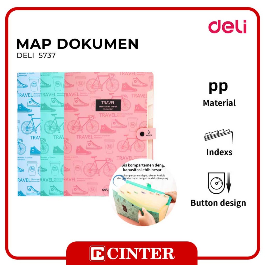 Jual DELI - MAP FOLDER / DOCUMENT FILE / EXPANDING FILE SCHOOL 5737 A4 ...