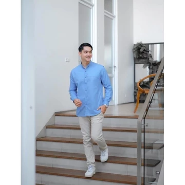 Kemeja Polos Pria Dewasa Lengan Panjang Warna Sage Kemeja Pria Polos Premium