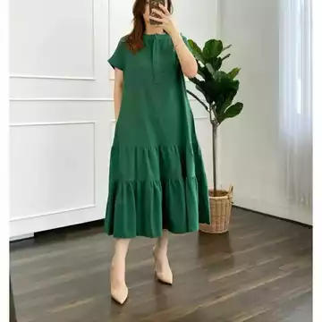 Sandra'S Ruffle Dress Tiara Katun Poplin Korean
