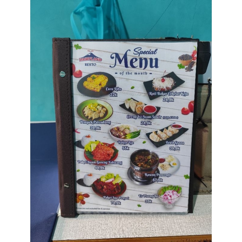 Jual cover buku menu resto, cafe dan hotel satu muka | Shopee Indonesia