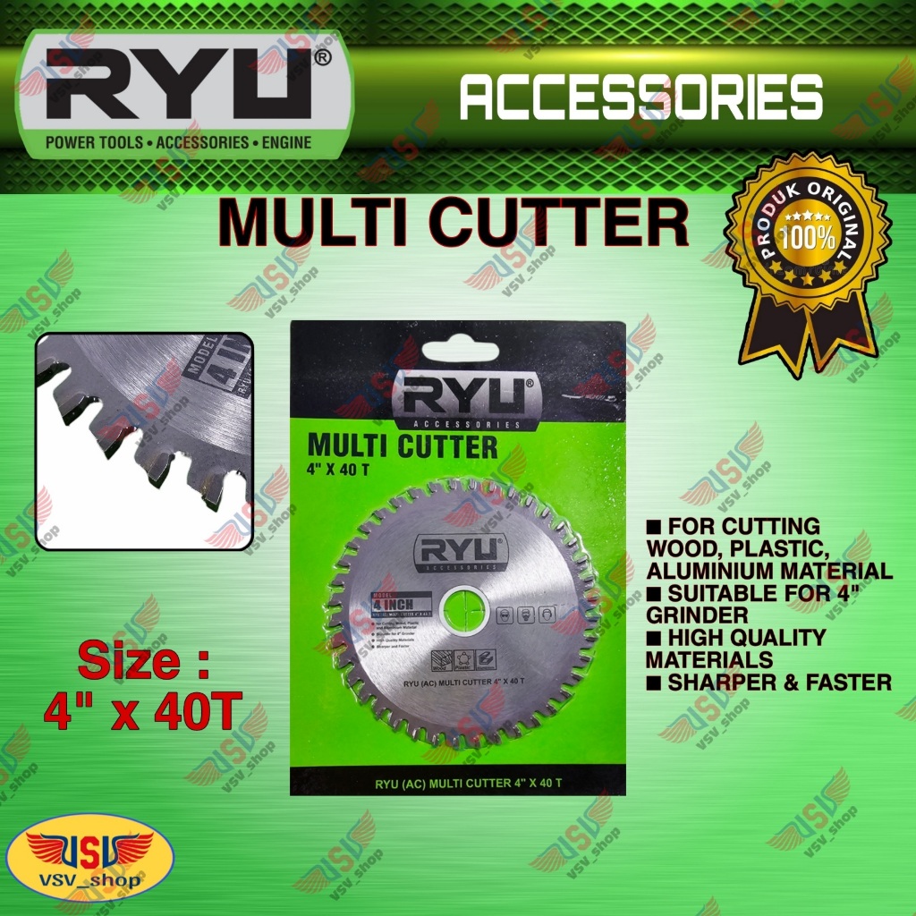 Jual RYU Multi Cutter 4 inchi 40T Mata Gurinda Potong kayu plastik ...