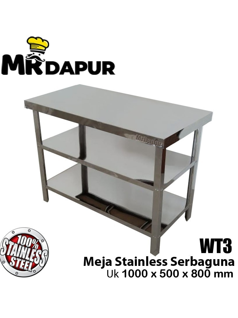 Jual MEJA DAPUR STAINLESS SEBAGUNA / WORK TABLE STAINLESS / KITCHEN ...