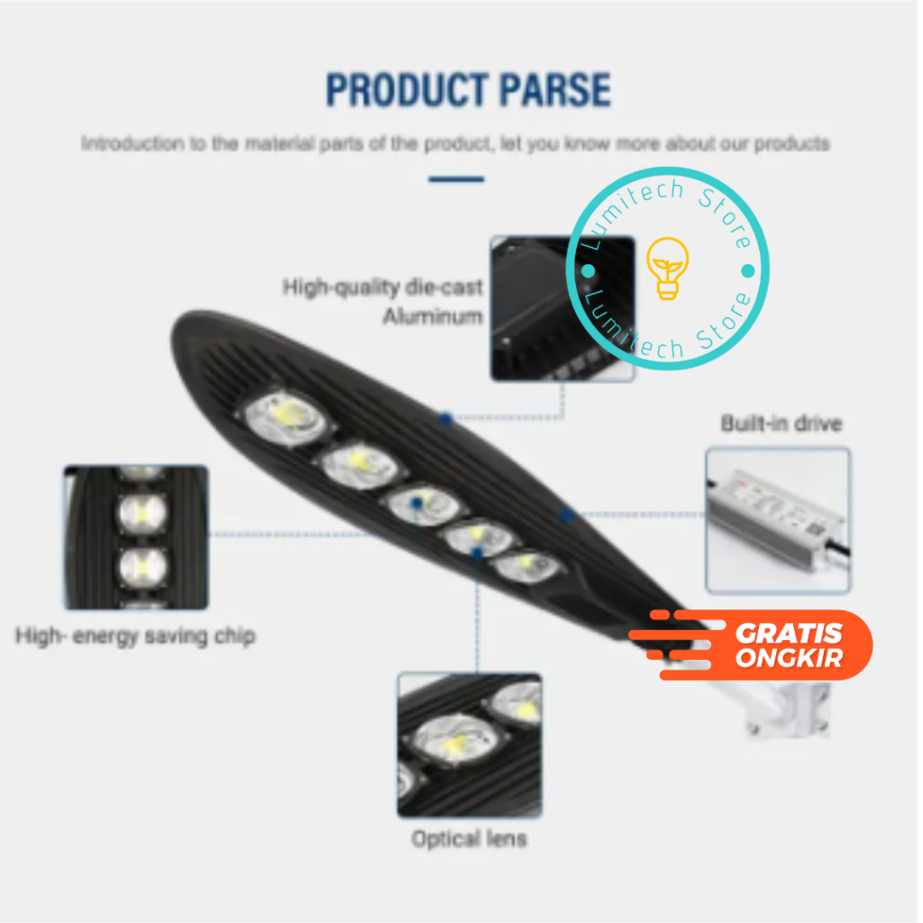 Jual [SNI] LAMPU JALAN PJU LED 50W 100W 150W 200W COBRA LED / Lampu ...