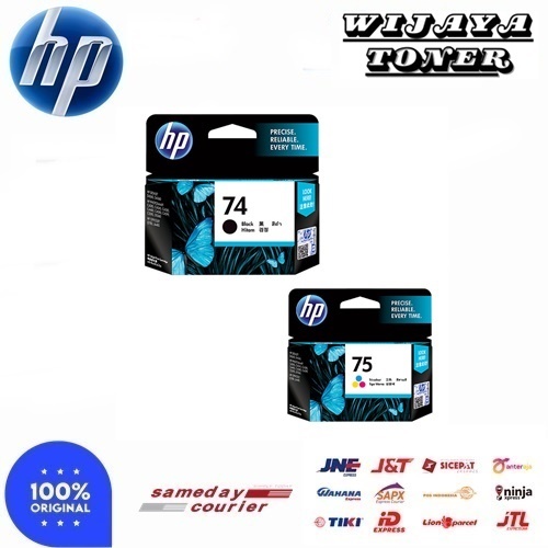 Jual Paket Hp 74 +75 Ink Cartridge Original (1 set) | Shopee Indonesia