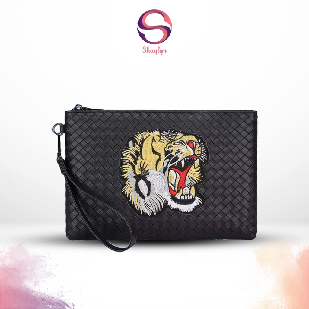 Jual Dompet Clutch Pria Tas Tangan Handle Bag Pria Motif Macan ...